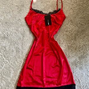 Red silk dress